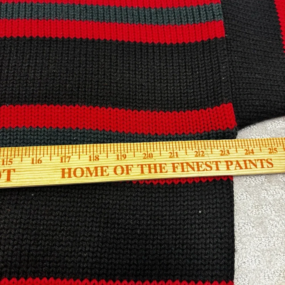 Vintage 90s Polo Ralph Lauren 100% Wool Cable Knit Sweater Black Red Green XL